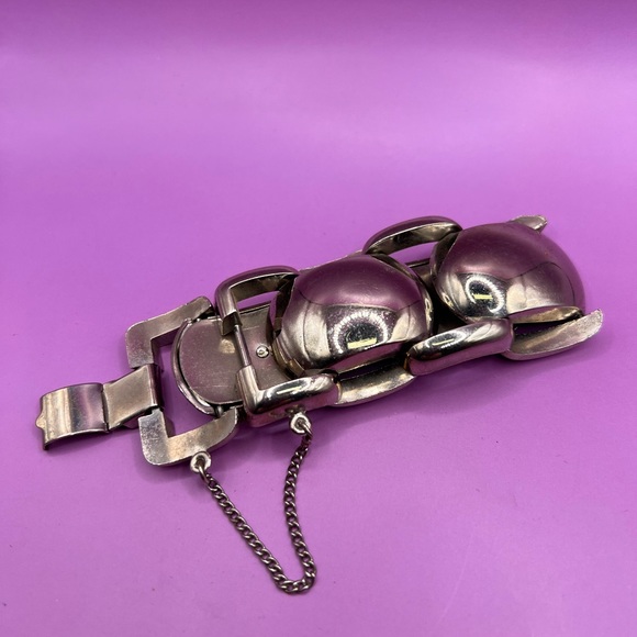 Vintage Silver Linked Cuff Bracelet. Small - Picture 8 of 8